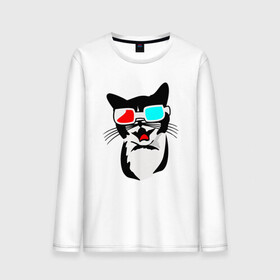 Мужской лонгслив хлопок с принтом 3D Cat в городе Новоалтайск, 100% хлопок |  | animal | cat | cute | kitty | meow | друг | животные | киска | китти | кот | котенок | котик | котэ | кошечка | кошка | милый | мур | мяу | питомец