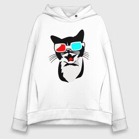 Женское худи Oversize хлопок с принтом 3D Cat в городе Новоалтайск, френч-терри — 70% хлопок, 30% полиэстер. Мягкий теплый начес внутри —100% хлопок | боковые карманы, эластичные манжеты и нижняя кромка, капюшон на магнитной кнопке | animal | cat | cute | kitty | meow | друг | животные | киска | китти | кот | котенок | котик | котэ | кошечка | кошка | милый | мур | мяу | питомец