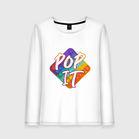 Женский лонгслив хлопок с принтом POPit в городе Новоалтайск, 100% хлопок |  | popit | поп ит. антистресс. | попит