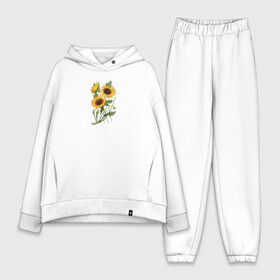 Женский костюм хлопок Oversize с принтом Подсолнухи в городе Новоалтайск,  |  | flowers | лето | подсолнухи | природа | растения | солнце | цветы