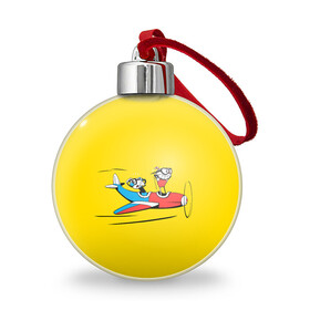 Ёлочный шар с принтом Летящие кружки в городе Новоалтайск, Пластик | Диаметр: 77 мм | arkade | cup head | cuphead | game | games | аркада | игра | игры | кап хэд | капхед | купа хэд | сгз руфв | сгзруфв | чашкоголовый