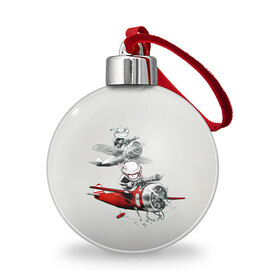 Ёлочный шар с принтом Flying Cup в городе Новоалтайск, Пластик | Диаметр: 77 мм | arkade | cup head | cuphead | game | games | аркада | игра | игры | кап хэд | капхед | купа хэд | сгз руфв | сгзруфв | чашкоголовый