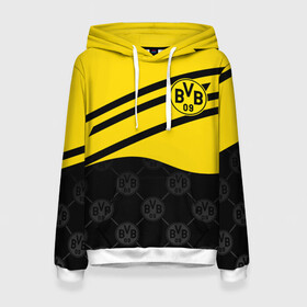 Женская толстовка 3D с принтом ФК БОРУССИЯ / FC BORUSSIA в городе Новоалтайск, 100% полиэстер  | двухслойный капюшон со шнурком для регулировки, мягкие манжеты на рукавах и по низу толстовки, спереди карман-кенгуру с мягким внутренним слоем. | ballspielverein borussia 09 e v dortmund | borussia | fifa | football | sport | uefa | боруссия | германия. | лига финал | матч | спорт | уефа | финал | фифа | футбол | футбольный клуб