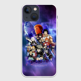 Чехол для iPhone 13 mini с принтом Чёрный Клевер персонажи в городе Новоалтайск,  |  | asta | black bulls | black clover | quartet knights | yuno | акума | аниме | аста | блэк кловер | буракку куро:ба | демон | королевство клевера | король магов | лихт | магна | манга | пятилистник | черный бык | чёрный клев