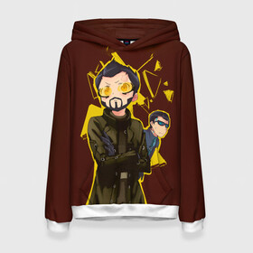 Женская толстовка 3D с принтом Anime Adam Jensen в городе Новоалтайск, 100% полиэстер  | двухслойный капюшон со шнурком для регулировки, мягкие манжеты на рукавах и по низу толстовки, спереди карман-кенгуру с мягким внутренним слоем. | cyberpunk | deus ex | game | games | адам дженсен | будущее | деус екс | деус экс | игра | игры | киберпанк
