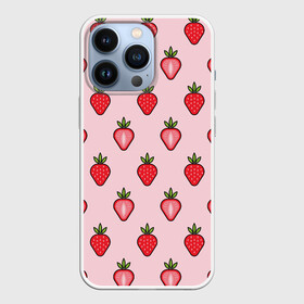 Чехол для iPhone 13 Pro с принтом Клубничное настроение в городе Новоалтайск,  |  | Тематика изображения на принте: каникулы | клубника | клубничный микс | летнее настроение | летние каникулы | летний сезон | летний узор | лето | милый рисунок | свежесть | свежие фрукты