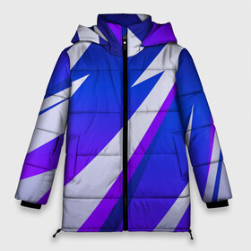 Женская зимняя куртка Oversize с принтом SPORT STYLE BLUE в городе Новоалтайск, верх — 100% полиэстер; подкладка — 100% полиэстер; утеплитель — 100% полиэстер | длина ниже бедра, силуэт Оверсайз. Есть воротник-стойка, отстегивающийся капюшон и ветрозащитная планка. 

Боковые карманы с листочкой на кнопках и внутренний карман на молнии | 3d | 3д | sport | абстракция | линии | паттерн | соты | спортивный стиль | текстуры