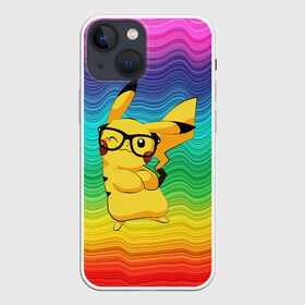 Чехол для iPhone 13 mini с принтом Пикачу в очках в городе Новоалтайск,  |  | anime | picachu | pikachu | аниме | милый | пика | пикачу | покебол | покемон
