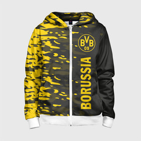 Детская толстовка 3D на молнии с принтом ФК БОРУССИЯ FC BORUSSIA в городе Новоалтайск, 100% полиэстер |  манжеты и пояс оформлены широкой мягкой резинкой, двухслойный капюшон со шнурком для регулировки, спереди карманы и застежка-молния
 | ballspielverein borussia 09 e v dortmund | borussia | fifa | football | sport | uefa | боруссия | германия. | лига финал | матч | спорт | уефа | финал | фифа | футбол | футбольный клуб