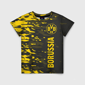 Детская футболка 3D с принтом ФК БОРУССИЯ FC BORUSSIA в городе Новоалтайск, 100% гипоаллергенный полиэфир | прямой крой, круглый вырез горловины, длина до линии бедер, чуть спущенное плечо, ткань немного тянется | Тематика изображения на принте: ballspielverein borussia 09 e v dortmund | borussia | fifa | football | sport | uefa | боруссия | германия. | лига финал | матч | спорт | уефа | финал | фифа | футбол | футбольный клуб
