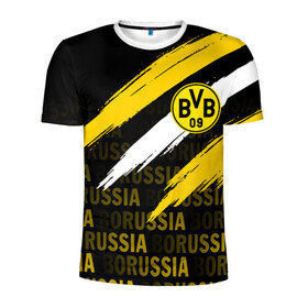 Мужская футболка 3D спортивная с принтом ФК БОРУССИЯ FC BORUSSIA в городе Новоалтайск, 100% полиэстер с улучшенными характеристиками | приталенный силуэт, круглая горловина, широкие плечи, сужается к линии бедра | ballspielverein borussia 09 e v dortmund | borussia | fifa | football | sport | uefa | боруссия | германия. | лига финал | матч | спорт | уефа | финал | фифа | футбол | футбольный клуб
