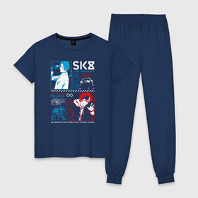 Женская пижама хлопок с принтом SK8 the Infinity Рэки и Ланга в городе Новоалтайск, 100% хлопок | брюки и футболка прямого кроя, без карманов, на брюках мягкая резинка на поясе и по низу штанин | anime | hasegawa | kyan | langa | reki | sk8 | sk8 the infinity | snow | аниме | граффити | кян | ланга | манга | на скейте в бесконечность | рэки | скейт | скейт бесконечность | скейтборд | скейтбординг | скейтер | сноу | спорт
