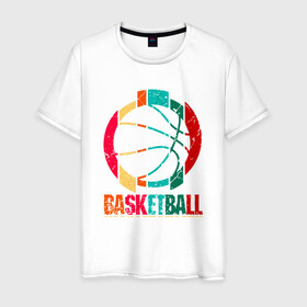 Мужская футболка хлопок с принтом Color Basketball в городе Новоалтайск, 100% хлопок | прямой крой, круглый вырез горловины, длина до линии бедер, слегка спущенное плечо. | basketball | game | mvp | nba | slamdunk | sport | streetball | баскетбол | баскетболист | игра | игрок | мяч | нба | слэмланк | спорт | стритбол | тренер | чемпион