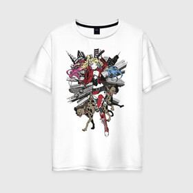 Женская футболка хлопок Oversize с принтом Anime Harley Quinn Smiles в городе Новоалтайск, 100% хлопок | свободный крой, круглый ворот, спущенный рукав, длина до линии бедер
 | anime | anime dc | dc | dc comics | harleen | harleen quinzel | harley | harley quinn | аниме | аниме харли квинн | диси | комиксы диси | харли | харли квинн | харлин | харлин квинзель