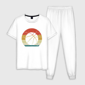 Мужская пижама хлопок с принтом Play Basketball в городе Новоалтайск, 100% хлопок | брюки и футболка прямого кроя, без карманов, на брюках мягкая резинка на поясе и по низу штанин
 | basketball | game | nba | sport | streetball | баскетбол | баскетболист | игра | игрок | мяч | нба | спорт | стритбол | тренер