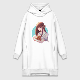 Платье-худи хлопок с принтом Honda And Kyo Cat в городе Новоалтайск,  |  | akito | anime | cat | fruits basket | furuba | furuba reboot | god | honda | kyo | rat | sohma | the chinese zodiac | tohru | yuki |  n | акито | аниме | бог | знаки зодиака | кё | китайский гороскоп | корзинка фруктов | мышь | сома | тору | фуруба | хонд