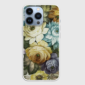 Чехол для iPhone 13 Pro с принтом Цветы на белом фоне в городе Новоалтайск,  |  | Тематика изображения на принте: декоративная роспись | живопись | жостово | жостовская роспись | розы | цветы
