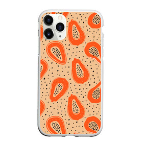 Чехол для iPhone 11 Pro матовый с принтом Папайя в городе Новоалтайск, Силикон |  | papaya | морская | папайя | паттерн | с папаем | фрукт