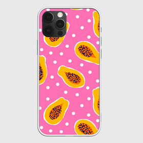 Чехол для iPhone 12 Pro Max с принтом Папайя на розовом в городе Новоалтайск, Силикон |  | papaya | морская | папайя | паттерн | с папаем | фрукт