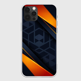 Чехол для iPhone 12 Pro Max с принтом BLACK ORANGE в городе Новоалтайск, Силикон |  | 3d | 3д | sport | абстракция | линии | паттерн | соты | спортивный стиль | текстуры