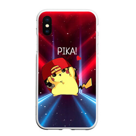 Чехол для iPhone XS Max матовый с принтом Пикачу в бейсболке в городе Новоалтайск, Силикон | Область печати: задняя сторона чехла, без боковых панелей | anime | picachu | pikachu | аниме | милый | пика | пикачу | покебол | покемон
