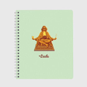 Тетрадь с принтом The Dude meditation в городе Новоалтайск, 100% бумага | 48 листов, плотность листов — 60 г/м2, плотность картонной обложки — 250 г/м2. Листы скреплены сбоку удобной пружинной спиралью. Уголки страниц и обложки скругленные. Цвет линий — светло-серый
 | big lebowski | donney | dude | lebowski | the big lebowski | the dude | walter | большой лебовски | лебовски | чувак
