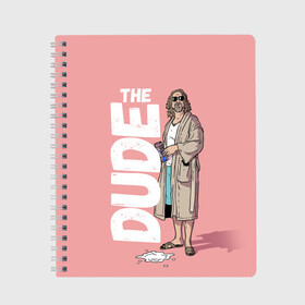 Тетрадь с принтом The Real Dude в городе Новоалтайск, 100% бумага | 48 листов, плотность листов — 60 г/м2, плотность картонной обложки — 250 г/м2. Листы скреплены сбоку удобной пружинной спиралью. Уголки страниц и обложки скругленные. Цвет линий — светло-серый
 | big lebowski | donney | dude | lebowski | the big lebowski | the dude | walter | большой лебовски | лебовски | чувак
