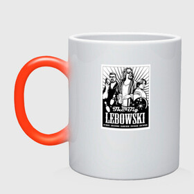Кружка хамелеон с принтом The Big Lebowski poster в городе Новоалтайск, керамика | меняет цвет при нагревании, емкость 330 мл | Тематика изображения на принте: big lebowski | donney | dude | lebowski | the big lebowski | the dude | walter | большой лебовски | лебовски | чувак