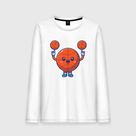 Мужской лонгслив хлопок с принтом Smiling Ball в городе Новоалтайск, 100% хлопок |  | basketball | game | nba | sport | streetball | баскетбол | баскетболист | игра | игрок | мяч | нба | спорт | стритбол | тренер