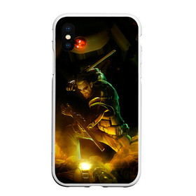 Чехол для iPhone XS Max матовый с принтом Адам за работой в городе Новоалтайск, Силикон | Область печати: задняя сторона чехла, без боковых панелей | cyberpunk | deus ex | game | games | адам дженсен | будущее | деус екс | деус экс | игра | игры | киберпанк