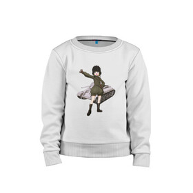 Детский свитшот хлопок с принтом Катюша (Girls und Panzer) в городе Новоалтайск, 100% хлопок | круглый вырез горловины, эластичные манжеты, пояс и воротник | girls und panzer | katyusha | аниме | девушки и танки | катюша | танк