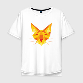 Мужская футболка хлопок Oversize с принтом Yellow Cat в городе Новоалтайск, 100% хлопок | свободный крой, круглый ворот, “спинка” длиннее передней части | animal | cat | cute | kitty | meow | друг | животные | киска | китти | кот | котенок | котик | котэ | кошечка | кошка | милый | мур | мяу | питомец