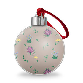 Ёлочный шар с принтом Цветочная эстетика в городе Новоалтайск, Пластик | Диаметр: 77 мм | лето | лист | листья | одуванчик | природа | растение | растения | цветок | цветочек | цветы