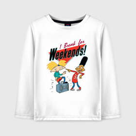 Детский лонгслив хлопок с принтом Hey Arnold Nickelodeon в городе Новоалтайск, 100% хлопок | круглый вырез горловины, полуприлегающий силуэт, длина до линии бедер | Тематика изображения на принте: arnie | arnold | burt | gerald | hey | johanssen | martin | nickelodeon | арни | арнольд | берт | джеральд | джохансен | мартин | мульт | мультфильм | никелодеон | эй