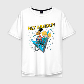 Мужская футболка хлопок Oversize с принтом Hey Arnold (Эй Арнольд) в городе Новоалтайск, 100% хлопок | свободный крой, круглый ворот, “спинка” длиннее передней части | arnie | arnold | burt | gerald | hey | johanssen | martin | nickelodeon | арни | арнольд | берт | джеральд | джохансен | мартин | мульт | мультфильм | никелодеон | эй