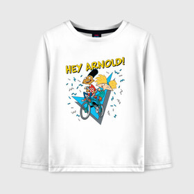 Детский лонгслив хлопок с принтом Hey Arnold (Эй Арнольд) в городе Новоалтайск, 100% хлопок | круглый вырез горловины, полуприлегающий силуэт, длина до линии бедер | Тематика изображения на принте: arnie | arnold | burt | gerald | hey | johanssen | martin | nickelodeon | арни | арнольд | берт | джеральд | джохансен | мартин | мульт | мультфильм | никелодеон | эй