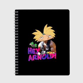 Тетрадь с принтом Hey Arnold (Predator) в городе Новоалтайск, 100% бумага | 48 листов, плотность листов — 60 г/м2, плотность картонной обложки — 250 г/м2. Листы скреплены сбоку удобной пружинной спиралью. Уголки страниц и обложки скругленные. Цвет линий — светло-серый
 | arnie | arnold | burt | gerald | hey | johanssen | martin | nickelodeon | predator | арни | арнольд | берт | джеральд | джохансен | мартин | мульт | мультфильм | никелодеон | хищник | шварценеггер | эй