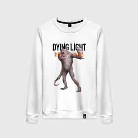 Женский свитшот хлопок с принтом Dying light Зараженный в городе Новоалтайск, 100% хлопок | прямой крой, круглый вырез, на манжетах и по низу широкая трикотажная резинка  | dying light | аномалия | зараженный | монстр | мутант | ужасы | урод | хоррор