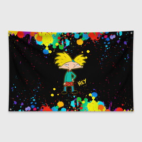 Флаг-баннер с принтом Эй Арнольд! Hey Arnold в городе Новоалтайск, 100% полиэстер | размер 67 х 109 см, плотность ткани — 95 г/м2; по краям флага есть четыре люверса для крепления | arnold shortman | helga pataki | hey | hey arnold | nickelodeon | арнольд | арнольд шортмэн | гарольд | детям | джеральд | мальчик | мультфильм | никелодеон | парень | репоголовый | ронда | сидни | старые мультики | стинки