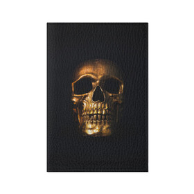 Обложка для паспорта матовая кожа с принтом Golden Skull в городе Новоалтайск, натуральная матовая кожа | размер 19,3 х 13,7 см; прозрачные пластиковые крепления | Тематика изображения на принте: golden | midas | skull | иллюстрация | черепа