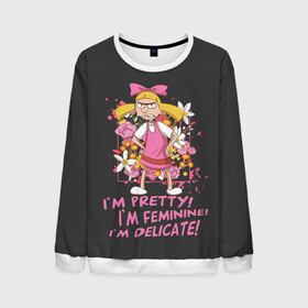 Мужской свитшот 3D с принтом I`m pretty! Helga в городе Новоалтайск, 100% полиэстер с мягким внутренним слоем | круглый вырез горловины, мягкая резинка на манжетах и поясе, свободная посадка по фигуре | arnold | hey | hey arnold | mult | арнольд | мультфильм | мультфильм 90 | патаки | хей | хельга | хельга паттаки | эй арнольд
