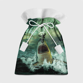 Подарочный 3D мешок с принтом Shark Attack | Акула атакует в городе Новоалтайск, 100% полиэстер | Размер: 29*39 см | Тематика изображения на принте: attack | shark | акула | атака | парашютист | челюсти