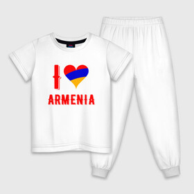 Детская пижама хлопок с принтом I Love Armenia в городе Новоалтайск, 100% хлопок |  брюки и футболка прямого кроя, без карманов, на брюках мягкая резинка на поясе и по низу штанин
 | Тематика изображения на принте: armenia | armenya | love | арарат | армения | армяне | армянин | арцах | горы | ереван | кавказ | любовь | народ | саркисян | сердце | ссср | страна | флаг