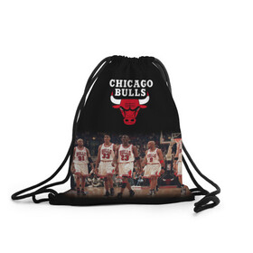 Рюкзак-мешок 3D с принтом CHICAGO BULLS [3] в городе Новоалтайск, 100% полиэстер | плотность ткани — 200 г/м2, размер — 35 х 45 см; лямки — толстые шнурки, застежка на шнуровке, без карманов и подкладки | basketball | bulls | chicago | chicago bulls | jordan | nba | баскетбол | джордан | нба | чикаго буллз