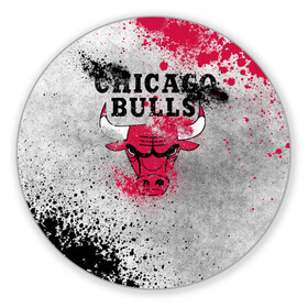 Коврик для мышки круглый с принтом CHICAGO BULLS [8] в городе Новоалтайск, резина и полиэстер | круглая форма, изображение наносится на всю лицевую часть | Тематика изображения на принте: basketball | bulls | chicago | chicago bulls | jordan | nba | баскетбол | джордан | нба | чикаго буллз