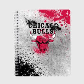 Тетрадь с принтом CHICAGO BULLS [8] в городе Новоалтайск, 100% бумага | 48 листов, плотность листов — 60 г/м2, плотность картонной обложки — 250 г/м2. Листы скреплены сбоку удобной пружинной спиралью. Уголки страниц и обложки скругленные. Цвет линий — светло-серый
 | Тематика изображения на принте: basketball | bulls | chicago | chicago bulls | jordan | nba | баскетбол | джордан | нба | чикаго буллз