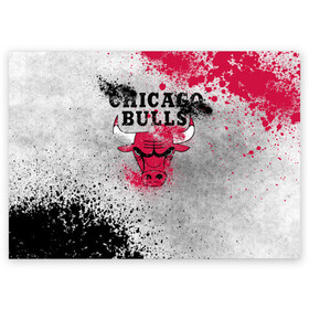 Поздравительная открытка с принтом CHICAGO BULLS [8] в городе Новоалтайск, 100% бумага | плотность бумаги 280 г/м2, матовая, на обратной стороне линовка и место для марки
 | basketball | bulls | chicago | chicago bulls | jordan | nba | баскетбол | джордан | нба | чикаго буллз