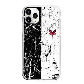 Чехол для iPhone 11 Pro Max матовый с принтом ЧБ ГРАНЖ RED BUTTERFLY (Z) в городе Новоалтайск, Силикон |  | abstract | geometry | geometry stripes | grunge | red butterfly | texture | абстракция | бабочка | брызги | геометрические полосы | геометрия | гранж | краска | красная бабочка | потертости | текстура