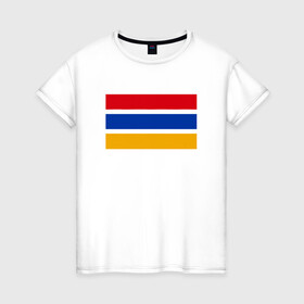 Женская футболка хлопок с принтом Armenia Flag в городе Новоалтайск, 100% хлопок | прямой крой, круглый вырез горловины, длина до линии бедер, слегка спущенное плечо | armenia | armenya | арарат | армения | армяне | армянин | арцах | горы | ереван | кавказ | народ | саркисян | ссср | страна | флаг