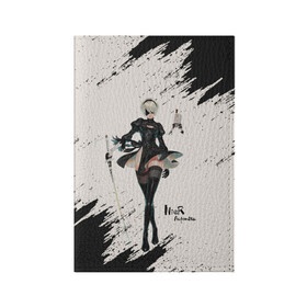 Обложка для паспорта матовая кожа с принтом Ниэр Nier Automata (Z) в городе Новоалтайск, натуральная матовая кожа | размер 19,3 х 13,7 см; прозрачные пластиковые крепления | automata | bayonetta | drakengard | nier | nier automata | rpg | yorha | yorha 2b | компьютерная игра | ниэр | рпг